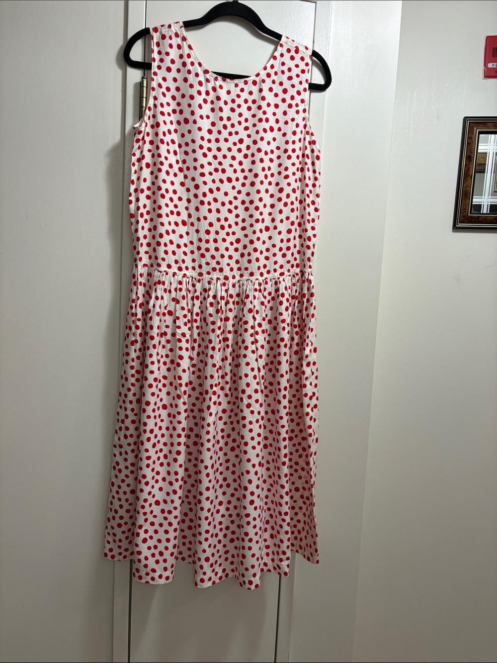 Carolynn Charles Classic Red Polka Dot Midi  dress